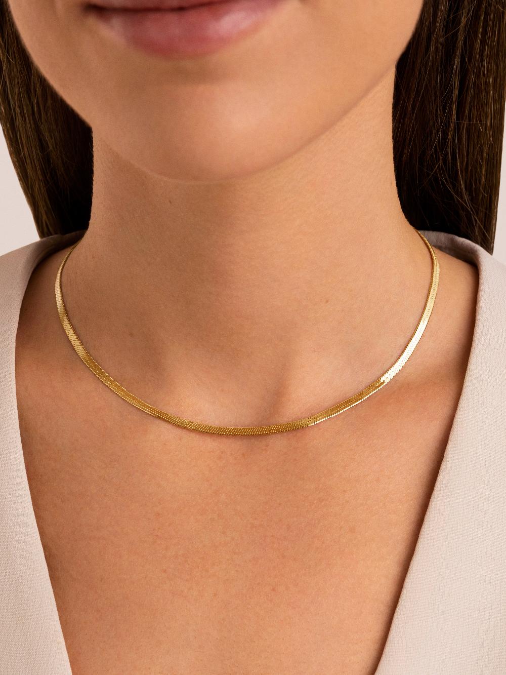 singularu Collar Lisse S Acero Baño Oro Rebajas online