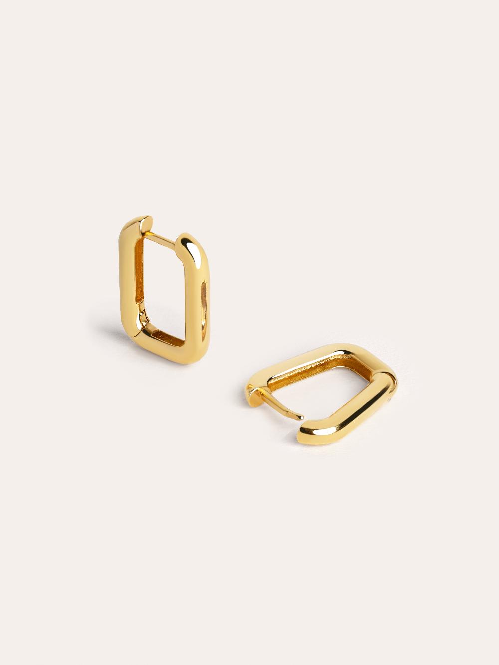 singularu Pendientes Aro Mini Pipe Baño Oro Oferta especial