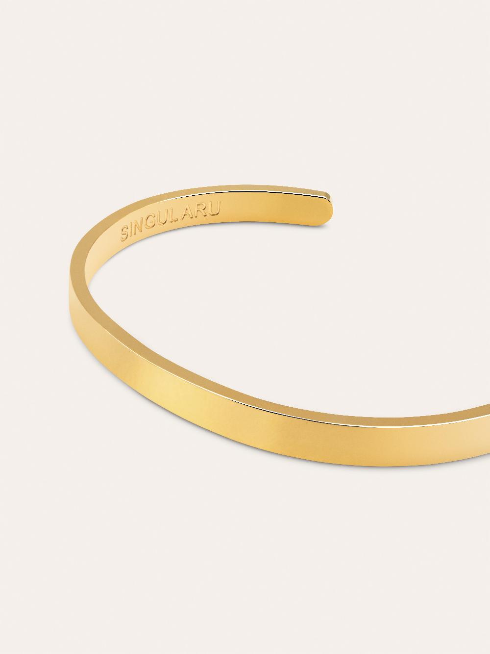 singularu Brazalete Plate Acero Baño Oro Precio de fábrica
