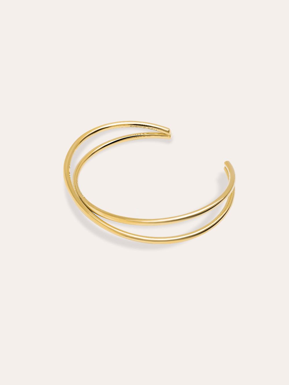 singularu Brazalete Cruzado Acero Baño Oro Superdescuento