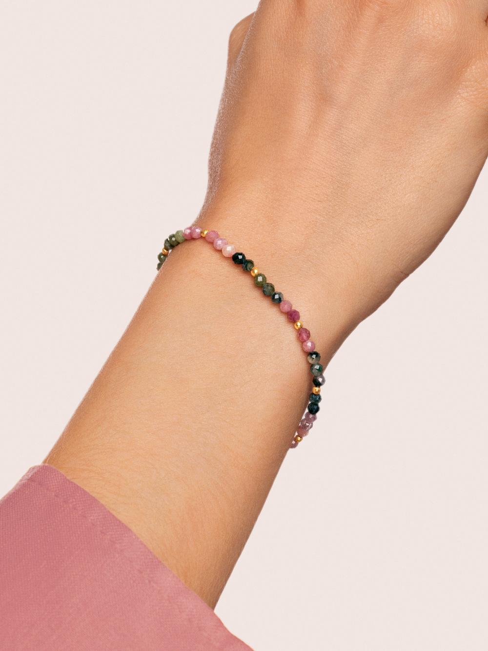 singularu Pulsera Altea Dots Tourmaline Syra Acero Baño Oro Liquidación