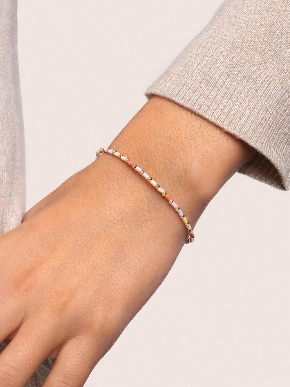 singularu Pulsera Floral Colors Acero Baño Oro Envío internacional gratuito