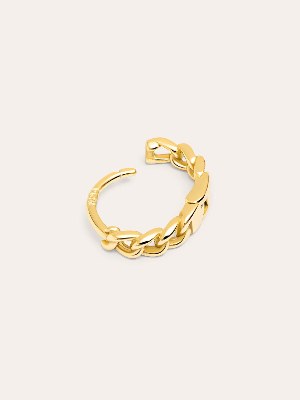 singularu Pendiente Suelto Aro Chain S Plata Baño Oro Oferta exclusiva