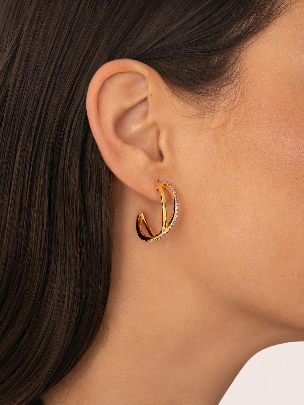 singularu Pendientes Aro X Lavande Baño Oro Outlet