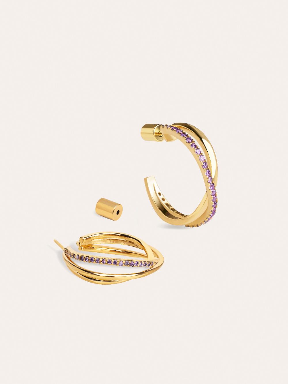 singularu Pendientes Aro X Lavande Baño Oro Outlet