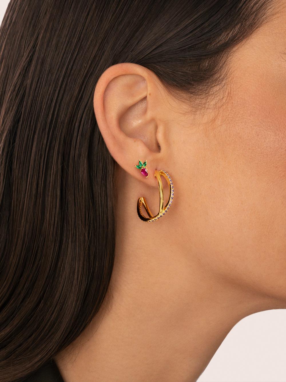 singularu Pendientes Aro X Lavande Baño Oro Outlet