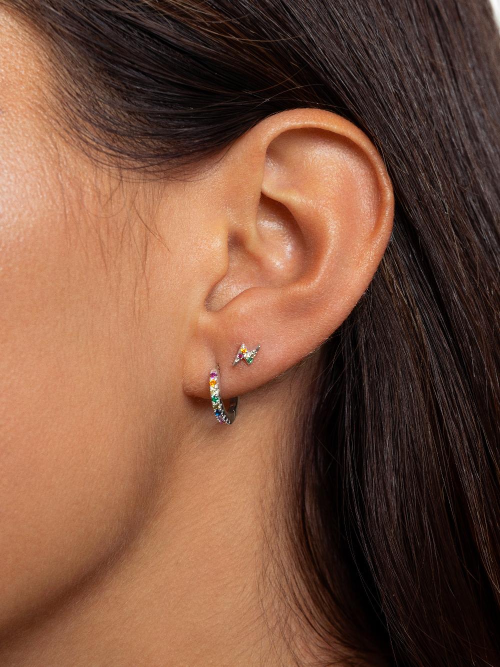singularu Pendientes Aro Colors Plata Outlet online