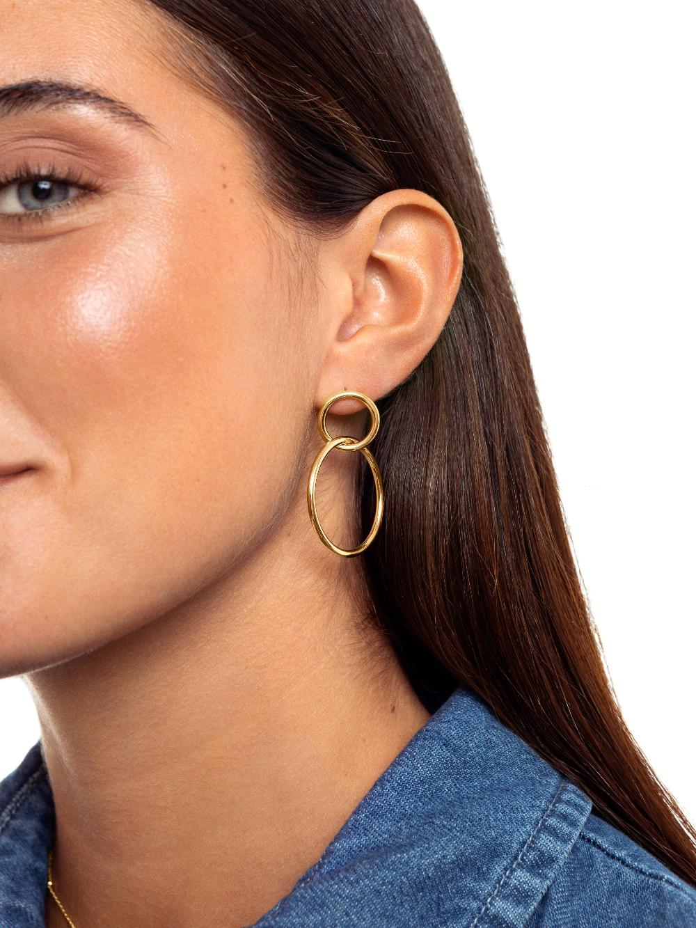 singularu Pendientes Sister Baño Oro Ofertas