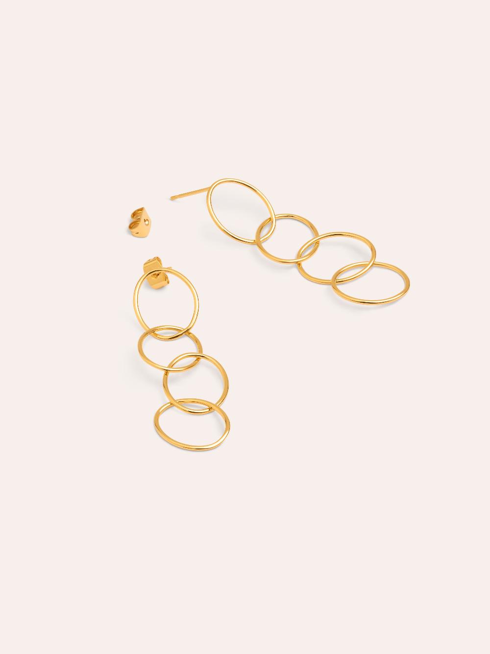 singularu Pendientes Circles & Circles Baño Oro En oferta