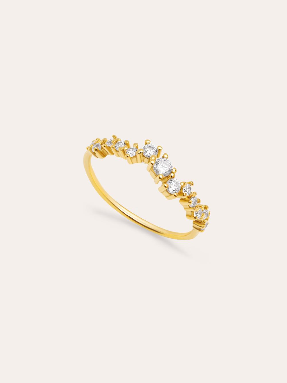 singularu Anillo Estellar Plata Baño Oro Descuento