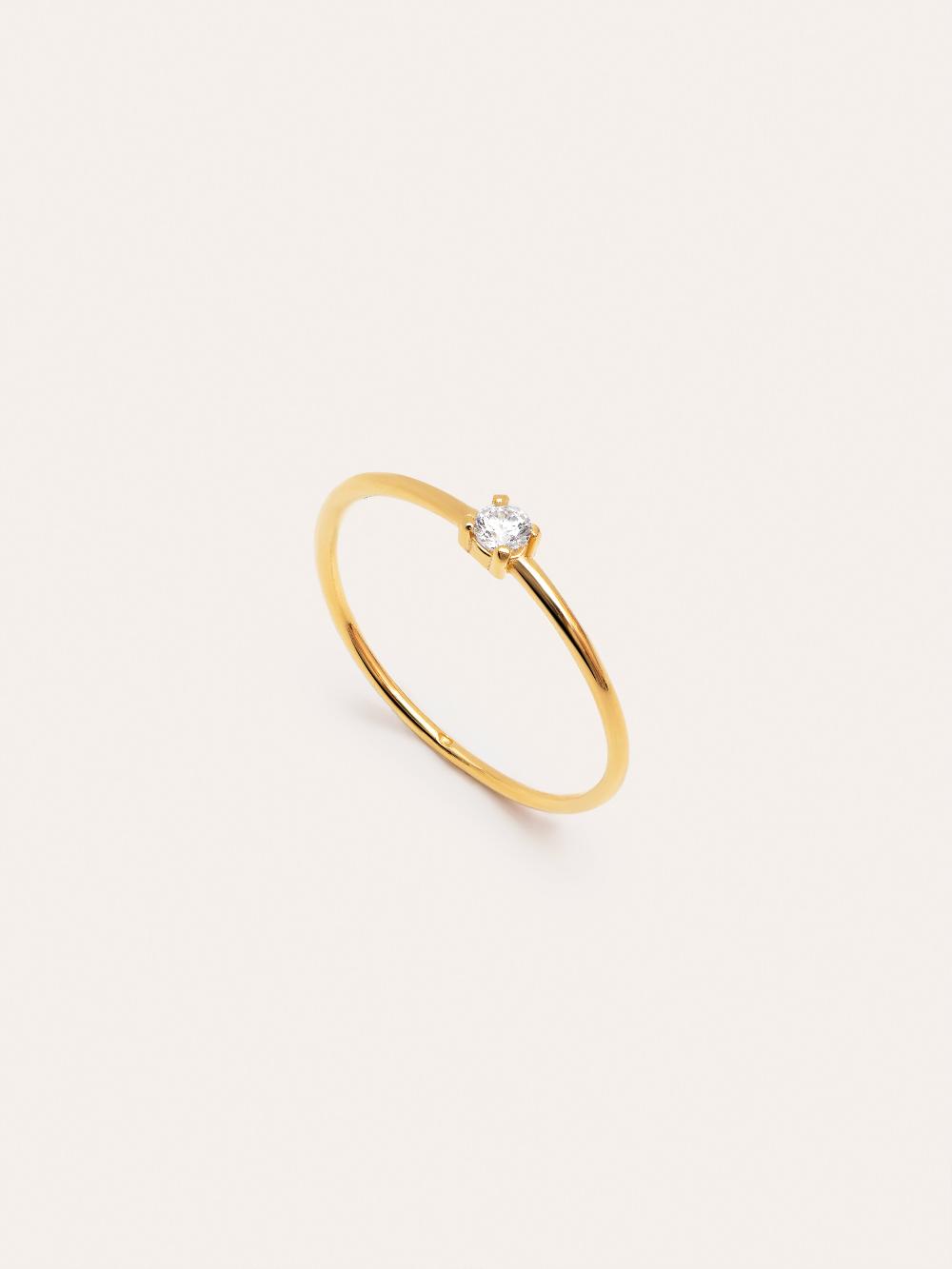 singularu Anillo Single Spark Plata Baño Oro Tienda