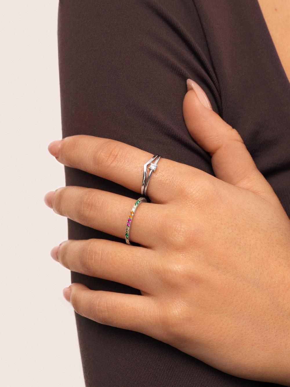 singularu Anillo Cleo Colors Plata Mejor oferta