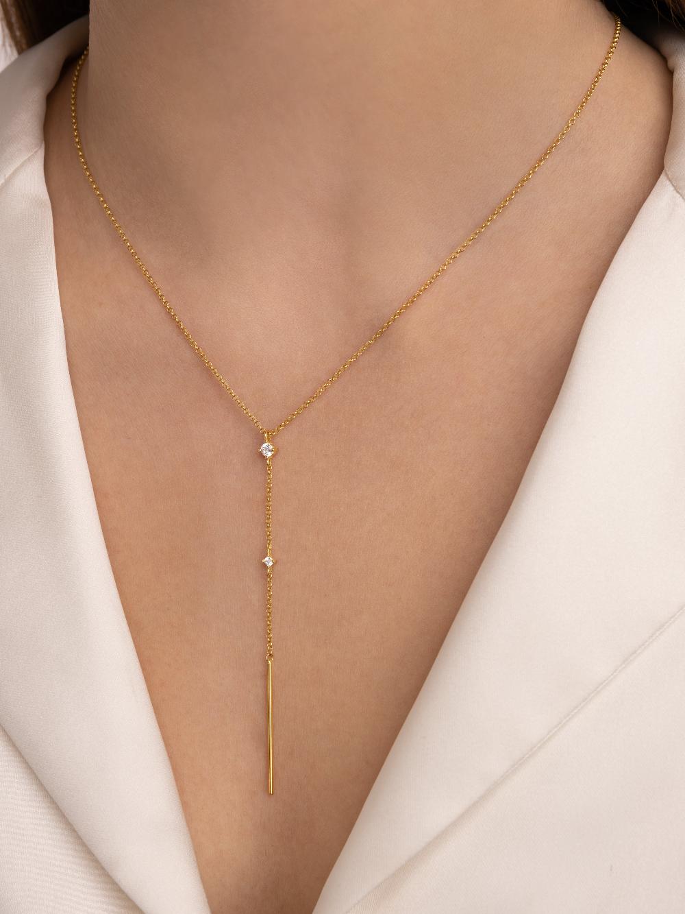 singularu Collar Y Sparks Stick Plata Baño Oro Rebajas top