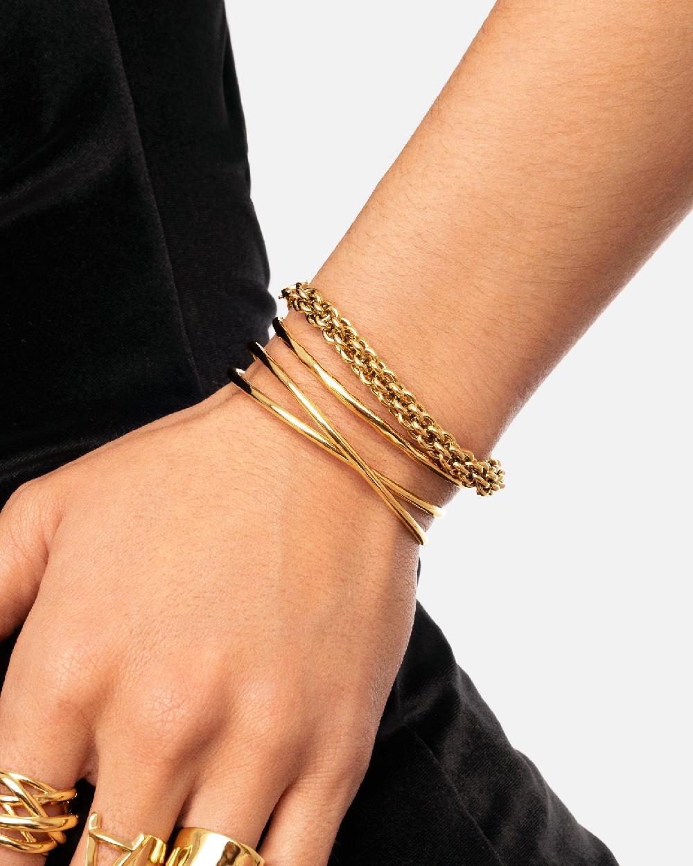singularu Pulsera Big Rope Acero Baño Oro Promoción trimestral
