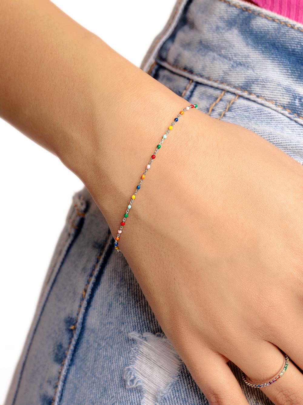 singularu Pulsera Dots Colors Enamel Plata Superdescuento