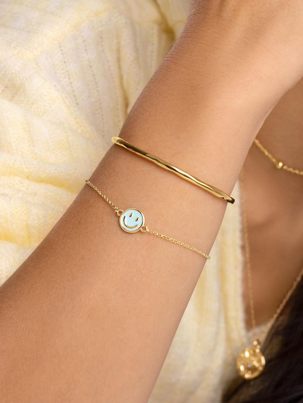 singularu Pulsera Smiley Sky Enamel Baño Oro Envío internacional gratuito