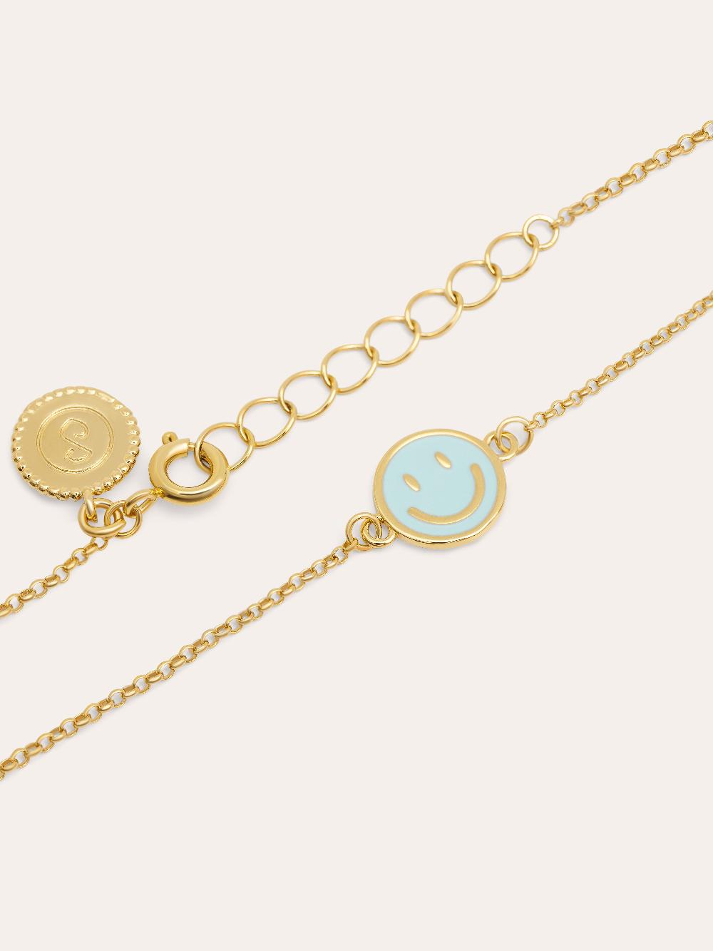 singularu Pulsera Smiley Sky Enamel Baño Oro Envío internacional gratuito