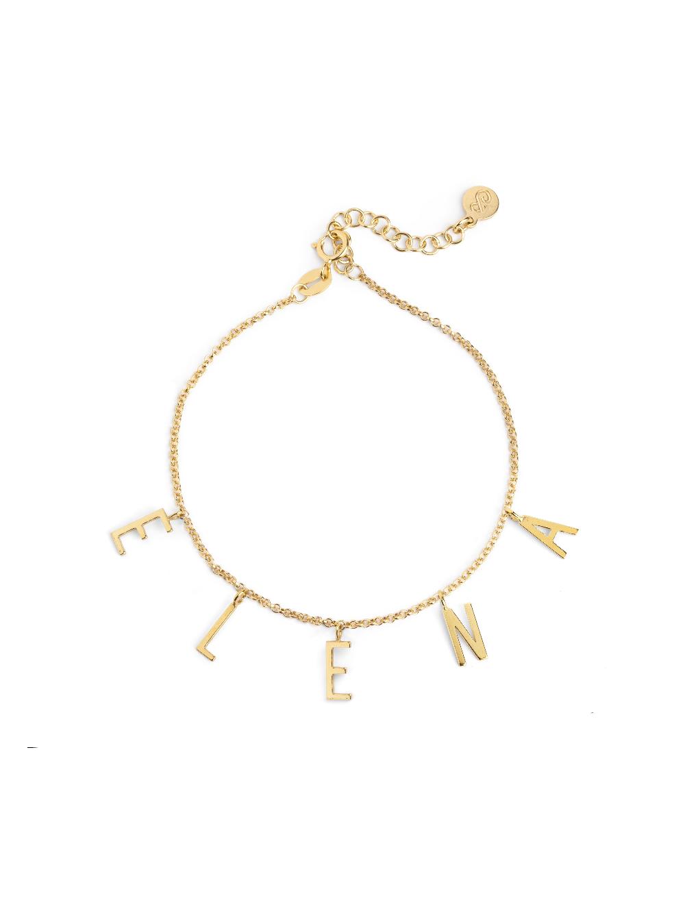 singularu Pulsera Personalizada Letters Plata Baño Oro Tienda de fábrica