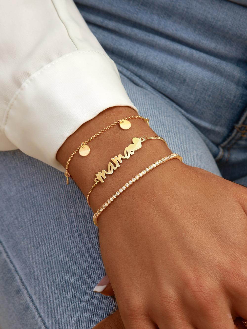 singularu Pulsera Mamá Heart Plata Baño Oro Ahorra y exporta