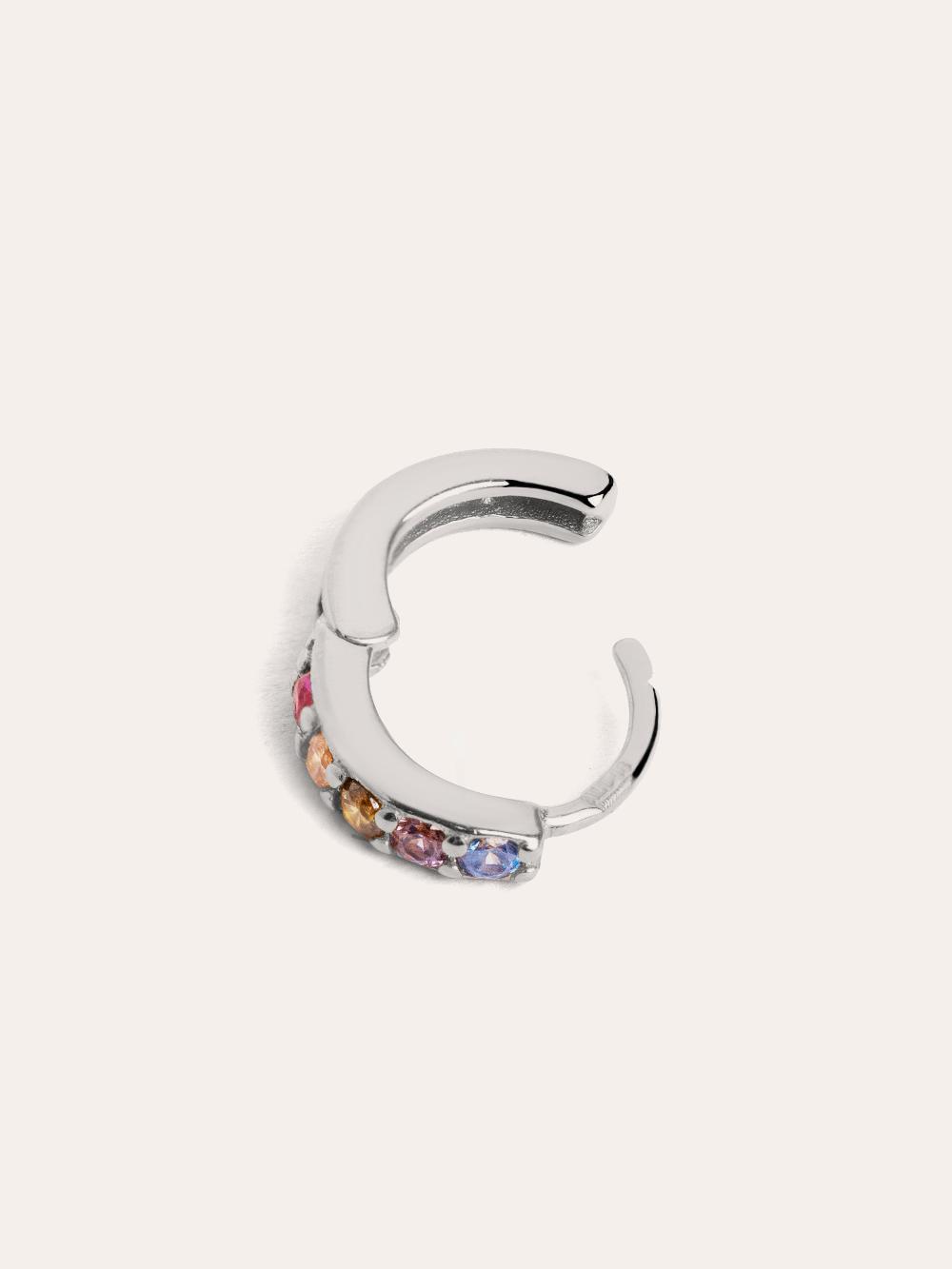 singularu Pendiente Suelto Aro Cleo M Colors Plata En oferta