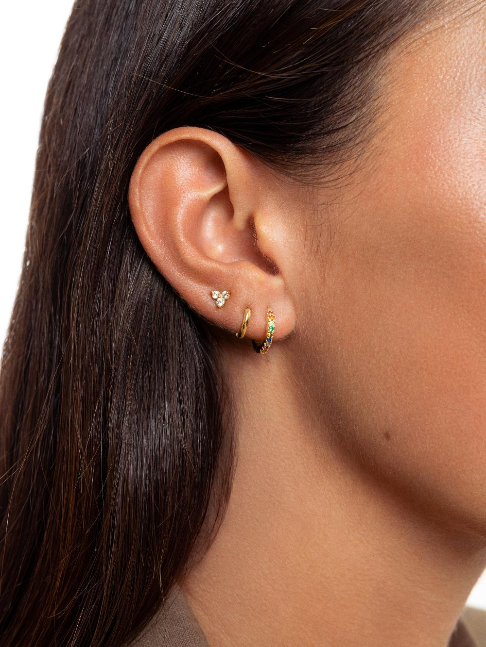 singularu Pendiente Suelto Aro Klein 5 Plata Baño Oro Última moda