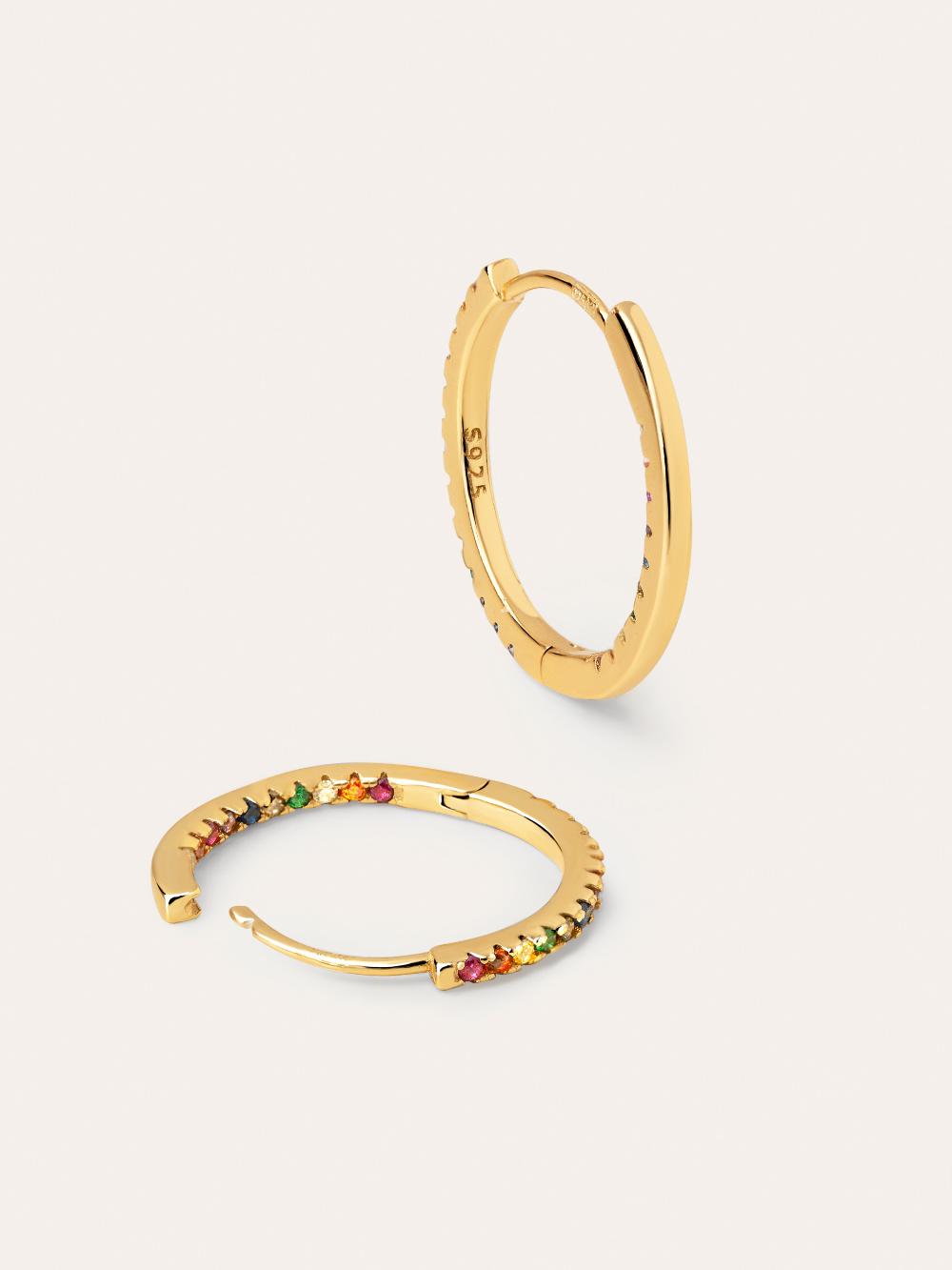 singularu Pendientes Gleam Colors Plata Baño Oro Precio ultrabajo