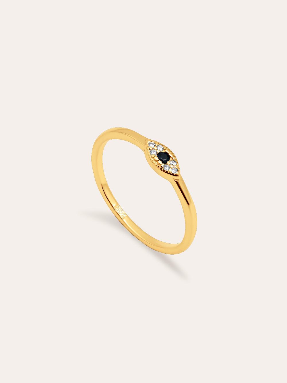 singularu Anillo Ojo de Horus Plata Baño Oro Rebajas baratas