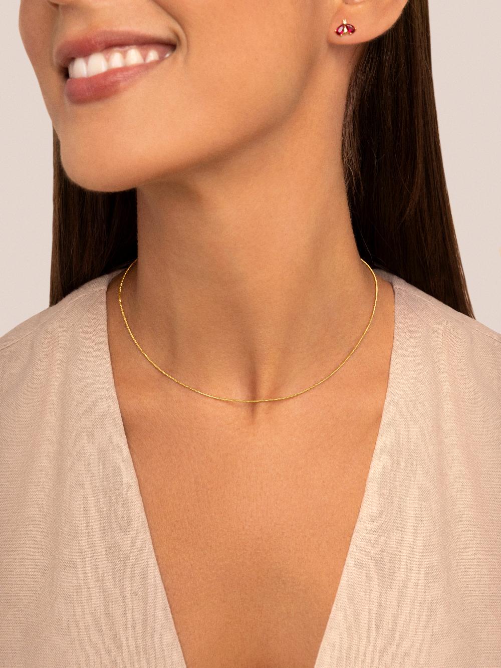 singularu Collar Tail Acero Baño Oro Liquidación