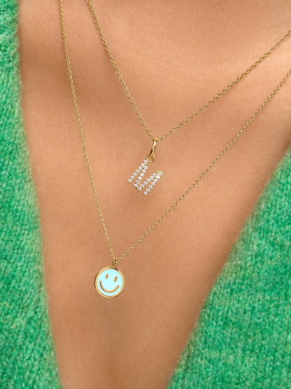 singularu Collar Smiley Sky Enamel Baño Oro Mejor oferta