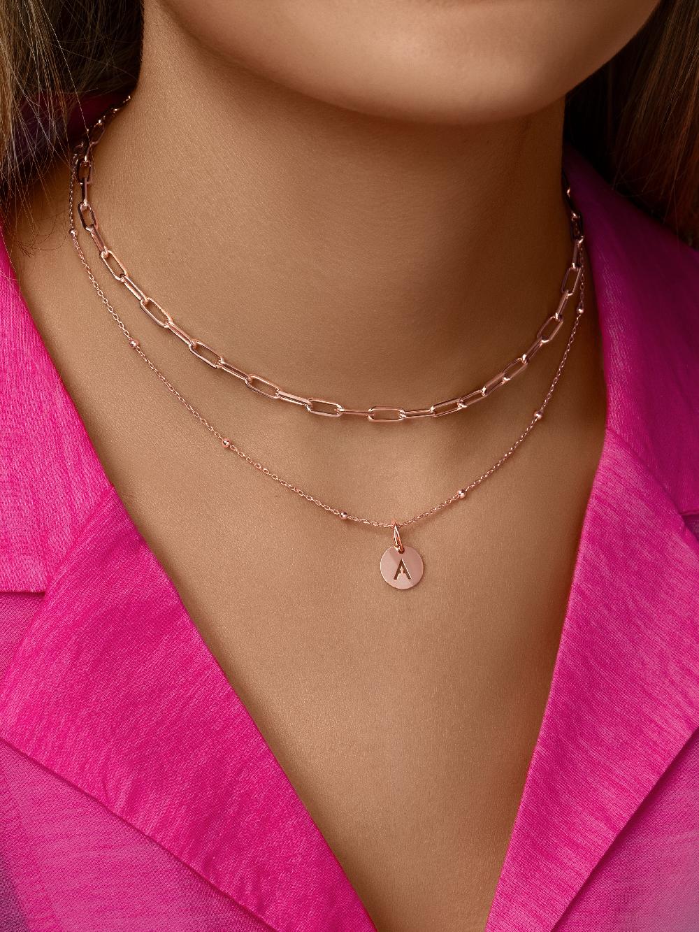 singularu Collar Mini Medallion Plata Baño Oro Rosa Rebajas online