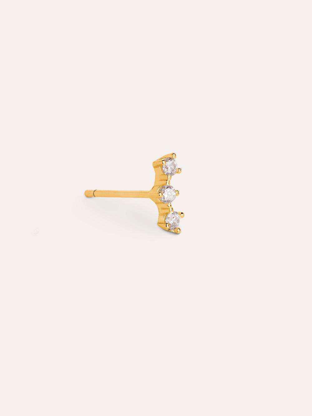 singularu Pendiente Suelto Triple Spark Plata Baño Oro COMPRAR AHORA