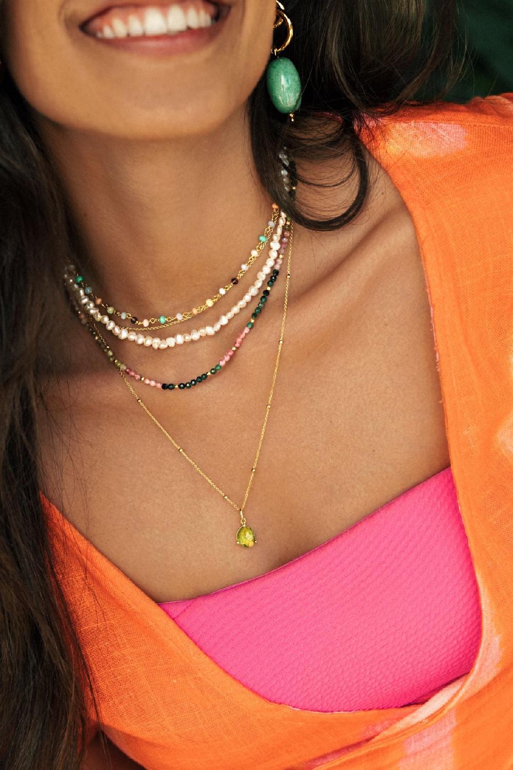 singularu Collar Dots Plata Baño Oro Precio de fábrica
