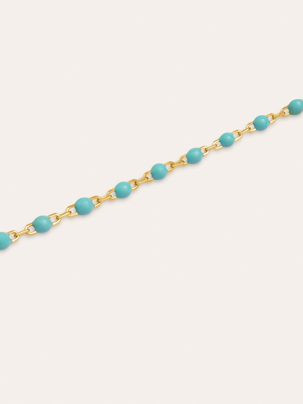 singularu Pulsera Dots Turquoise Enamel Plata Baño Oro Promoción trimestral