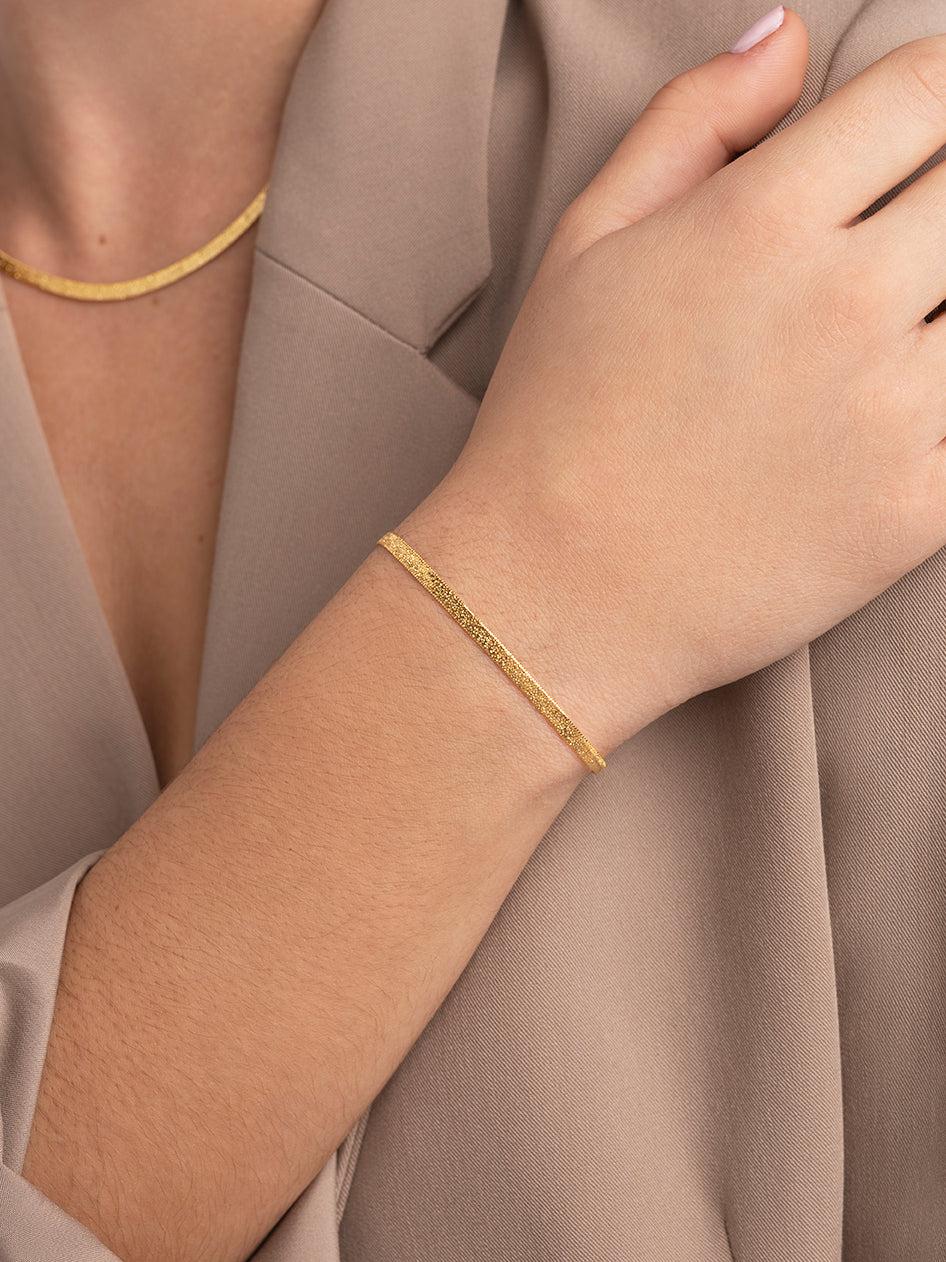 singularu Pulsera Lisse Sparkling Baño Oro Liquidación
