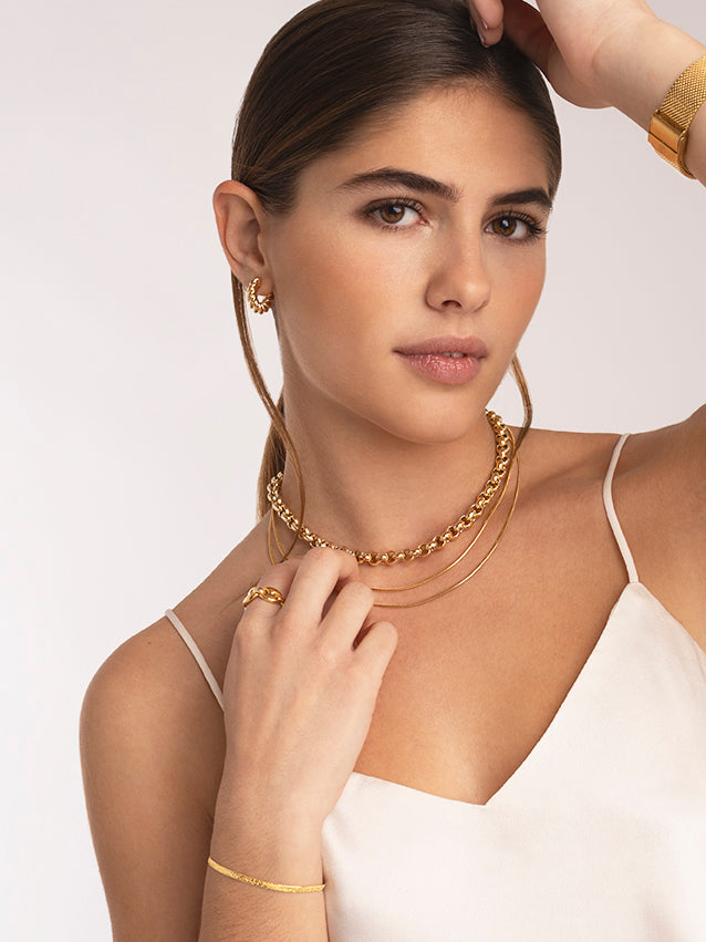 singularu Pulsera Lisse Sparkling Baño Oro Liquidación