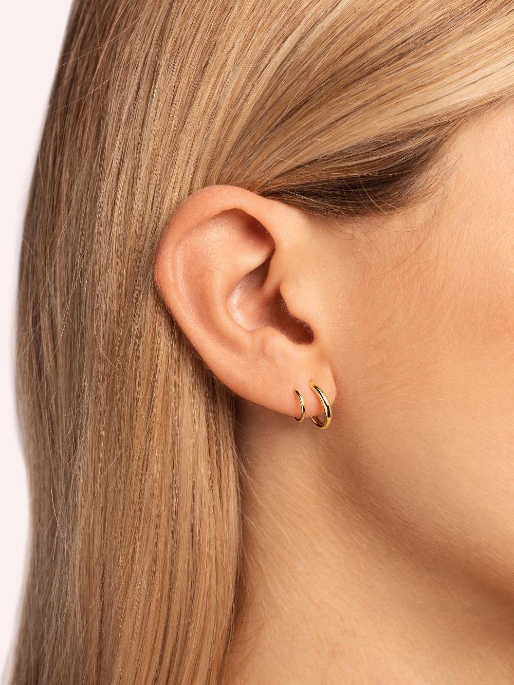 singularu Pendientes Gota Spiral Plata Baño Oro Última moda