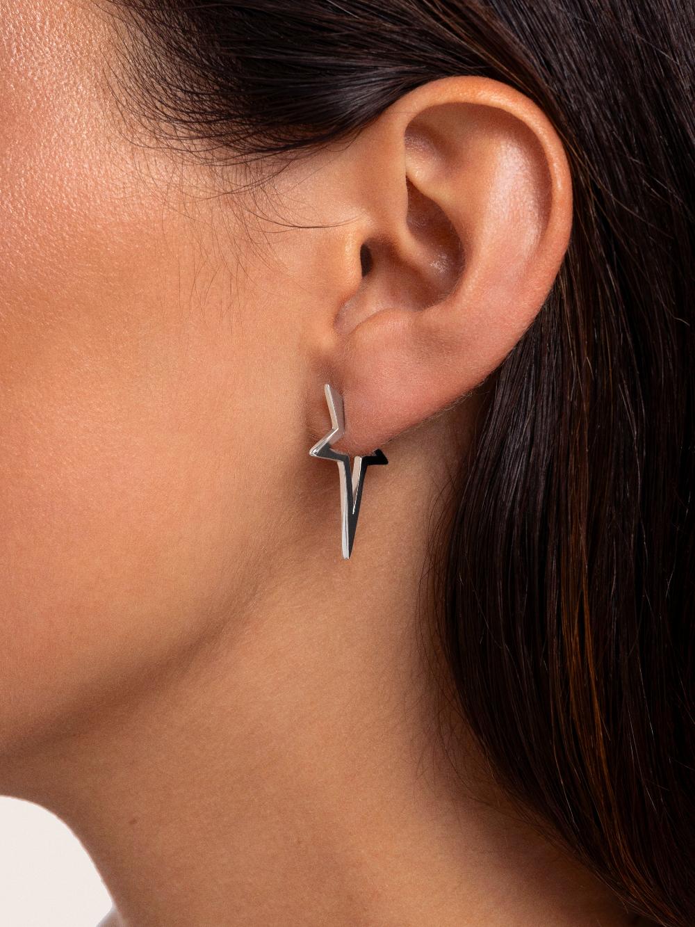 singularu Pendientes Star Punk Plata Ofertas especiales