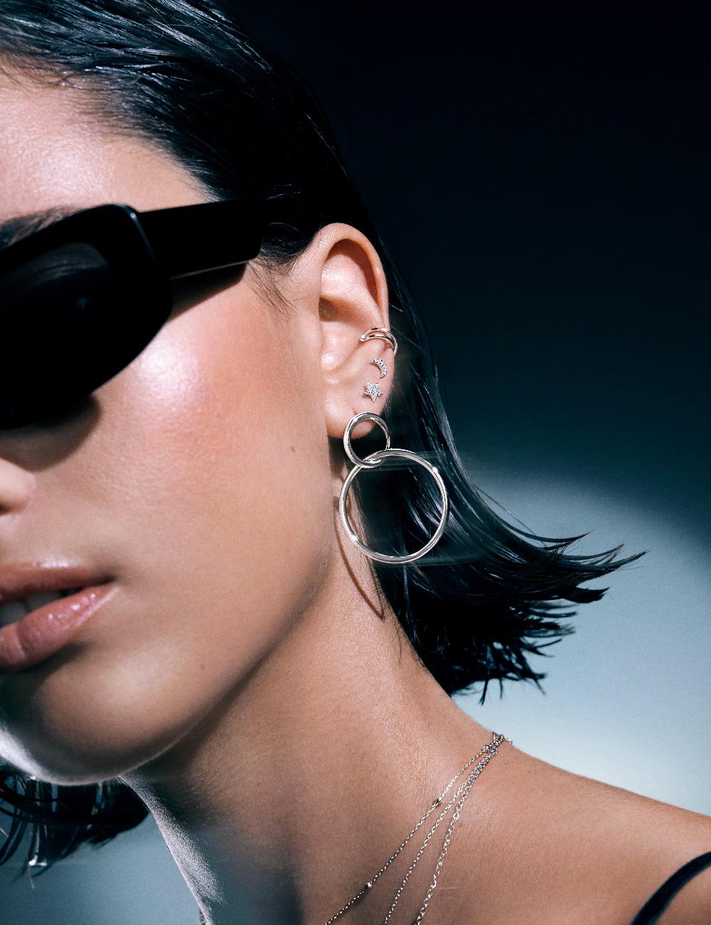 singularu Pendiente Suelto Ear Cuff Cross Plata Outlet