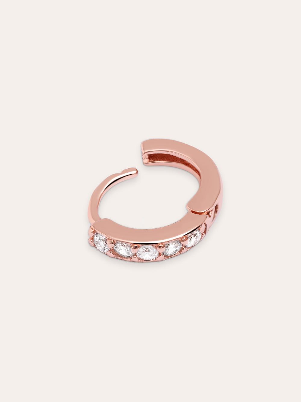 singularu Pendiente Suelto Aro Cleo M Plata Baño Oro Rosa Ofertas
