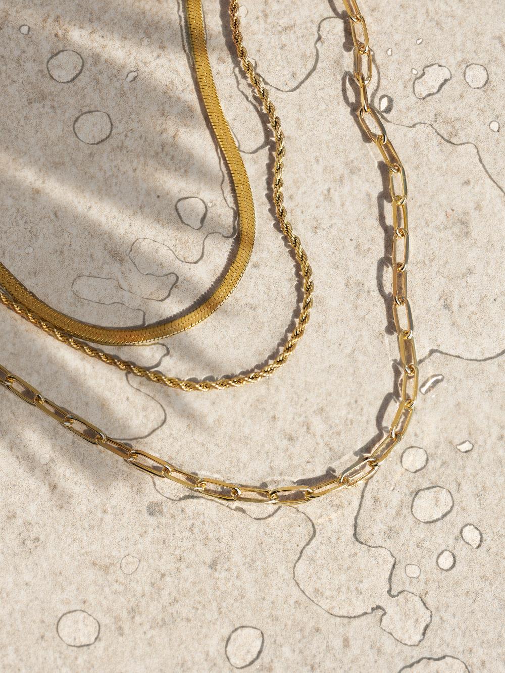 singularu Collar Cord Acero Baño Oro Promoción trimestral