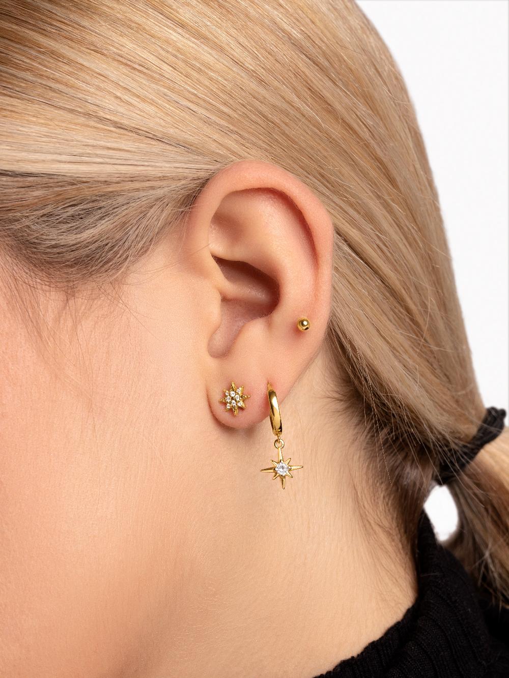 singularu Pendiente Suelto Dots 3mm Plata Baño Oro Outlet online