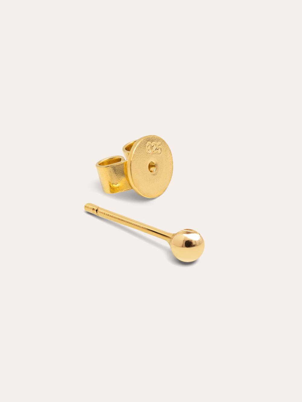 singularu Pendiente Suelto Dots 3mm Plata Baño Oro Outlet online