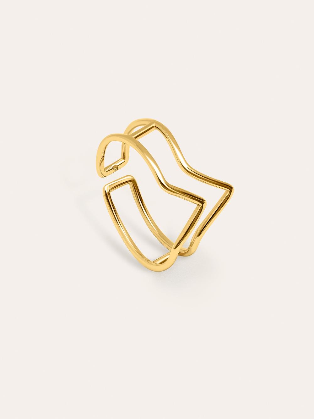 singularu Anillo Double Peak Plata Baño Oro Ofertas