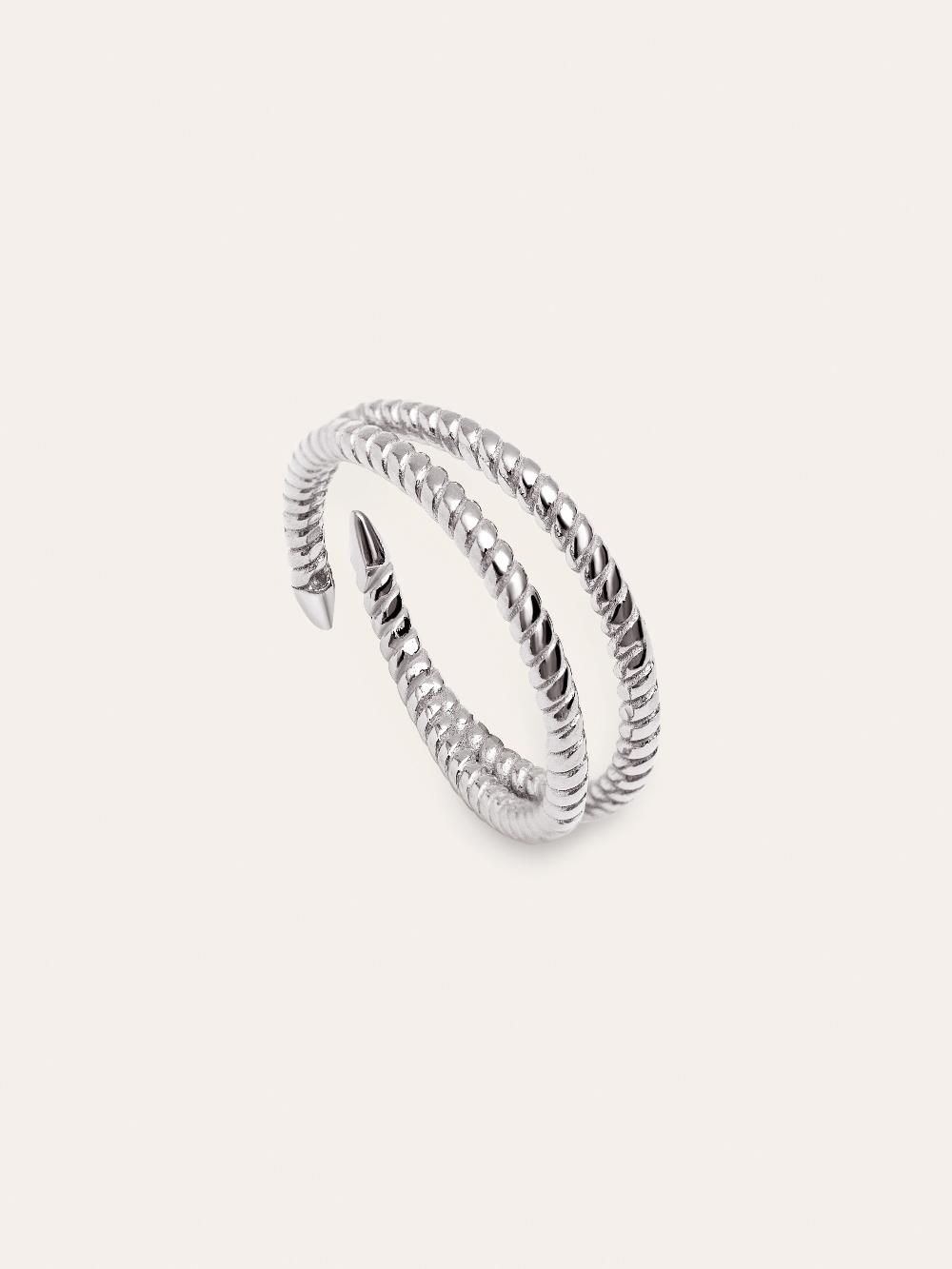 singularu Anillo Doble Twist Plata Rebajas de fábrica