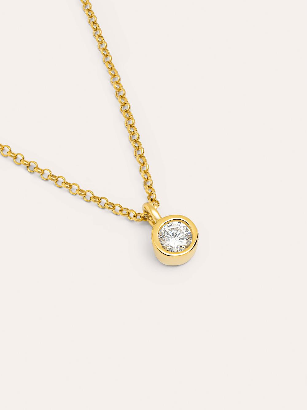 singularu Collar Single Spark Plata Baño Oro Liquidación