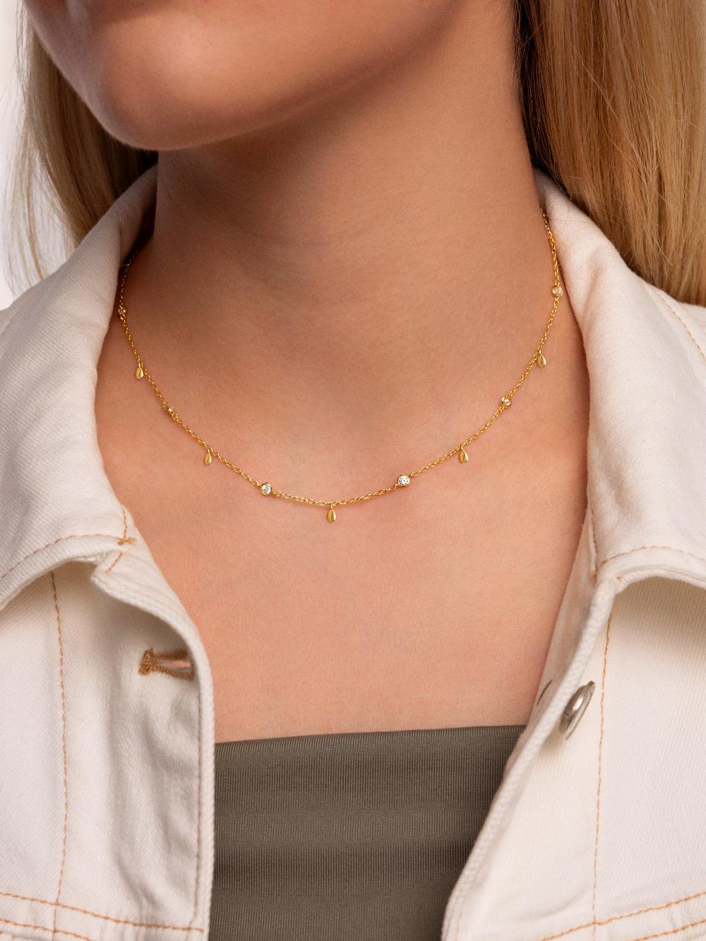 singularu Collar Mini Spark Drop Plata Baño Oro Mejor oferta