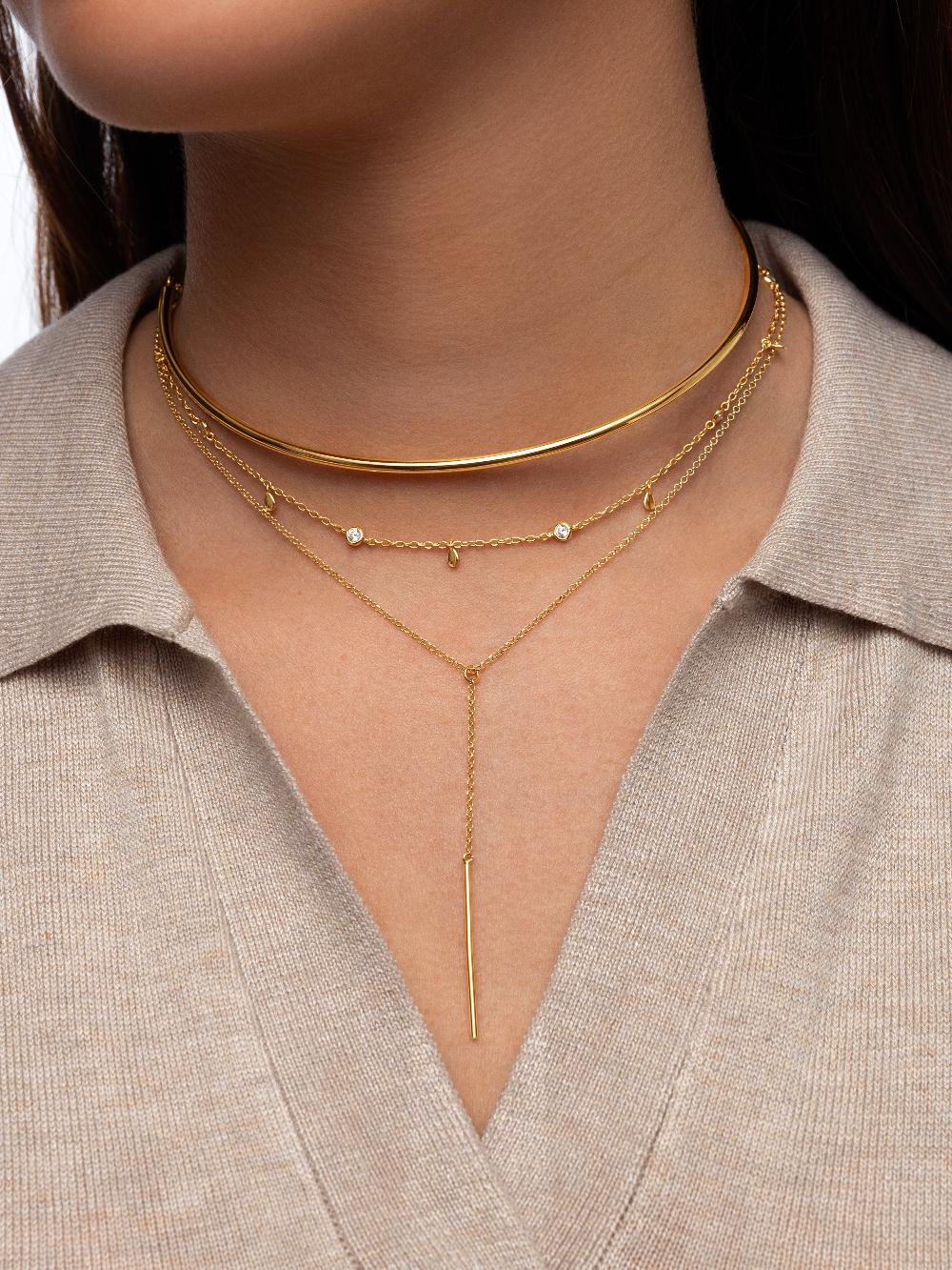 singularu Collar Mini Spark Drop Plata Baño Oro Mejor oferta