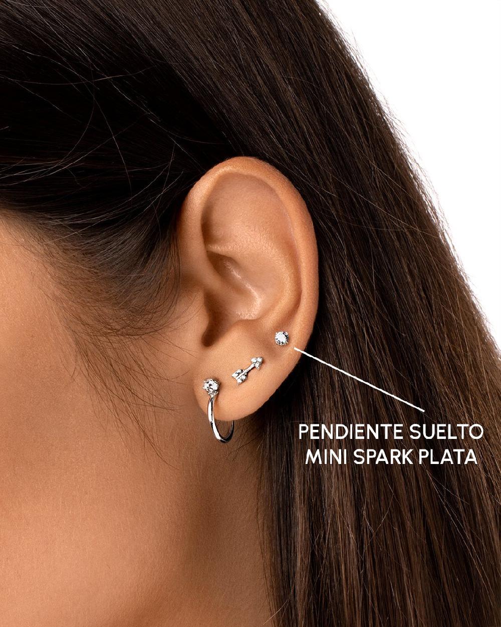 singularu Pendiente Suelto Mini Spark Plata Promoción trimestral