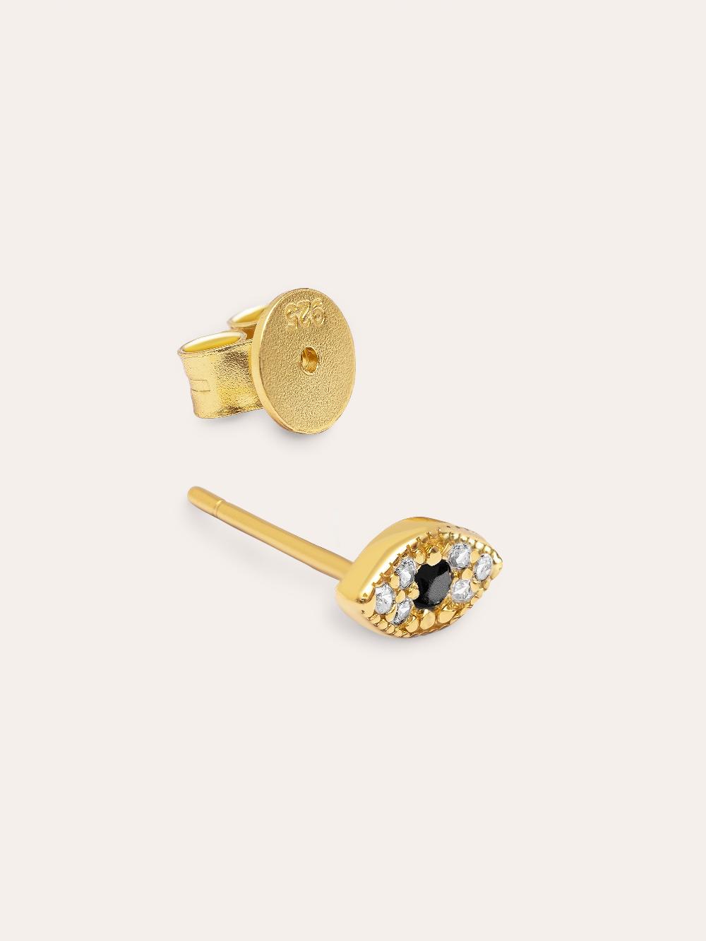singularu Pendiente Suelto Ojo de Horus Plata Baño Oro Grandes descuentos