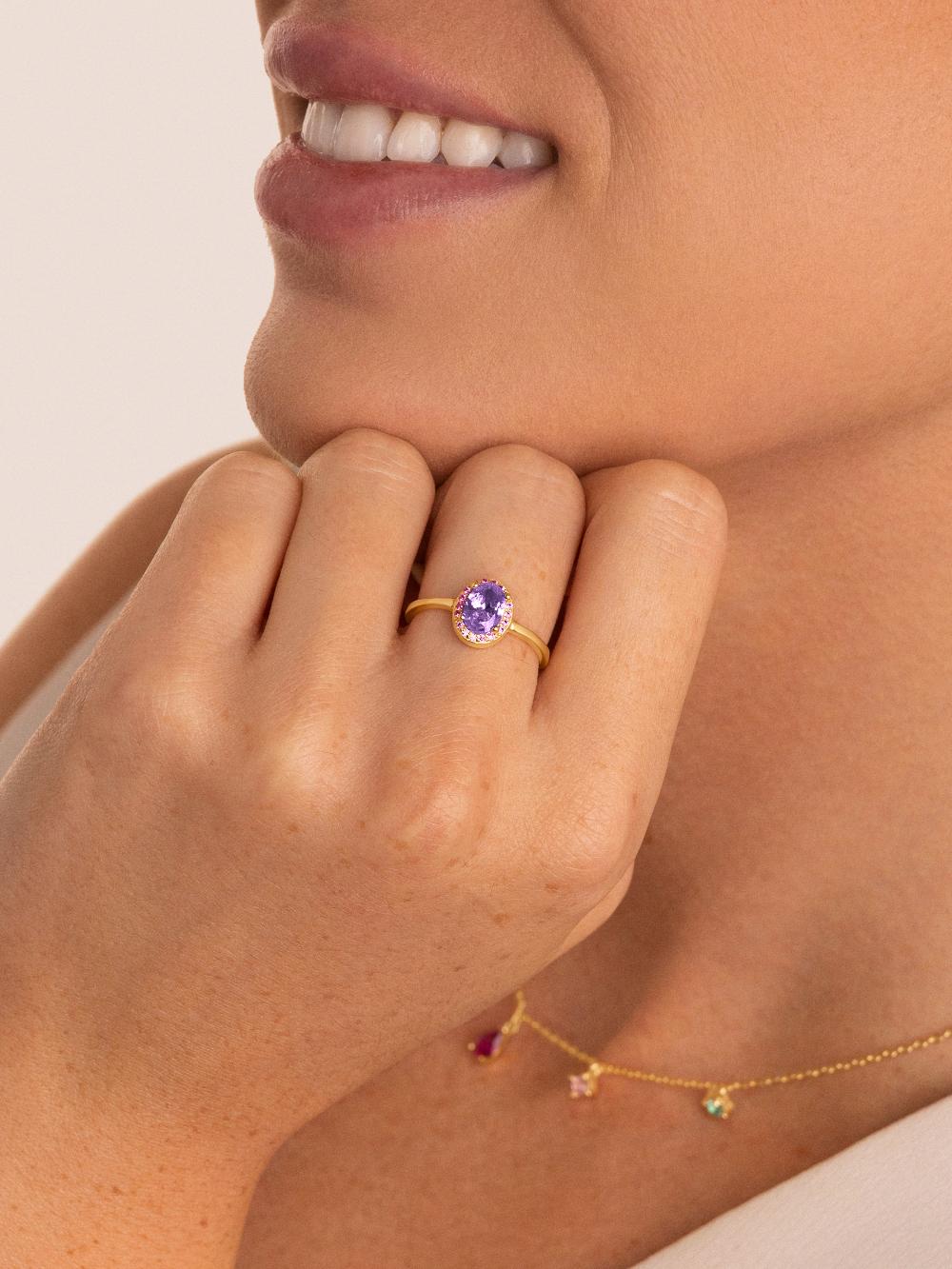 singularu Anillo Grape Colors Plata Baño Oro Precios de Black Friday